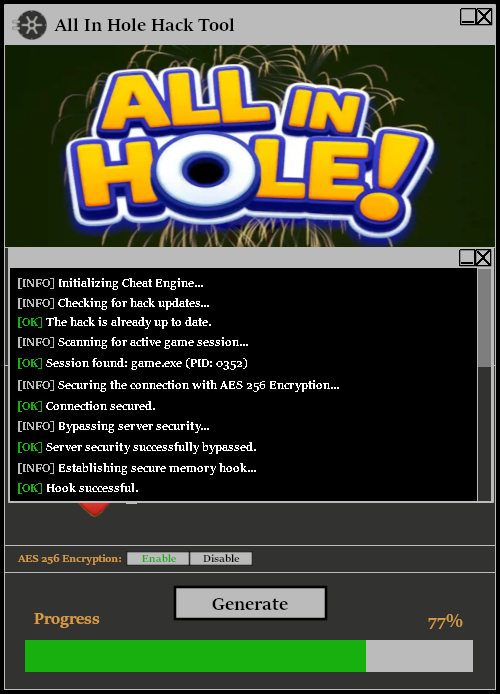 All In Hole Hack Tool Console 1