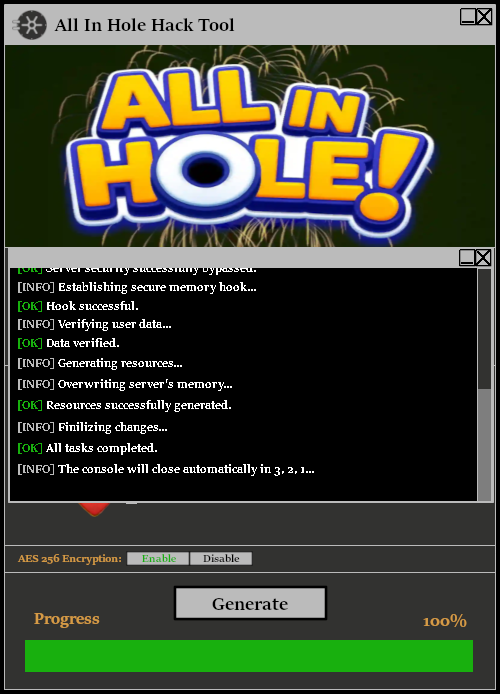 All In Hole Hack Tool Console 2