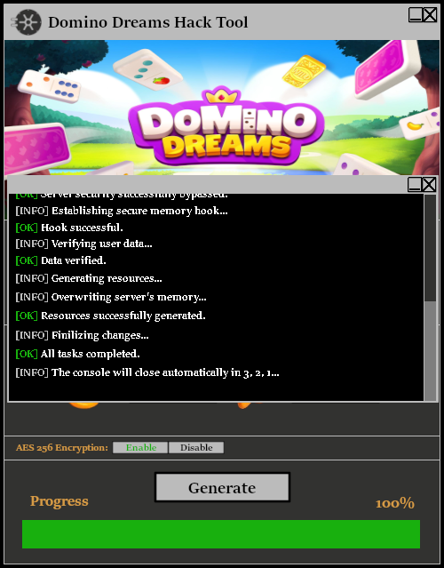 Domino Dreams Hack Tool Console 2