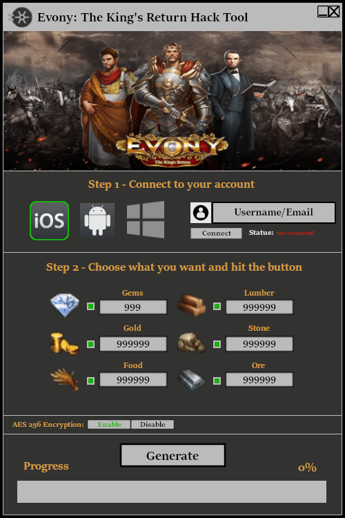 Evony The Kings Return Hack Tool Cheat Free Download