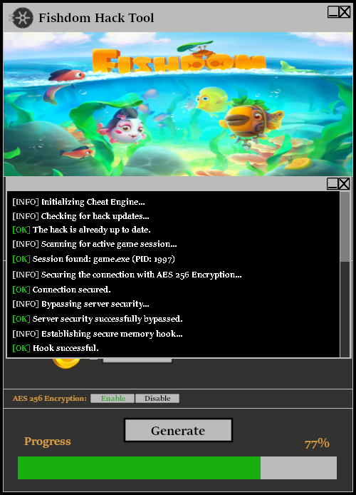 Fishdom Hack Tool Console 1