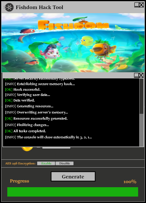 Fishdom Hack Tool Console 2