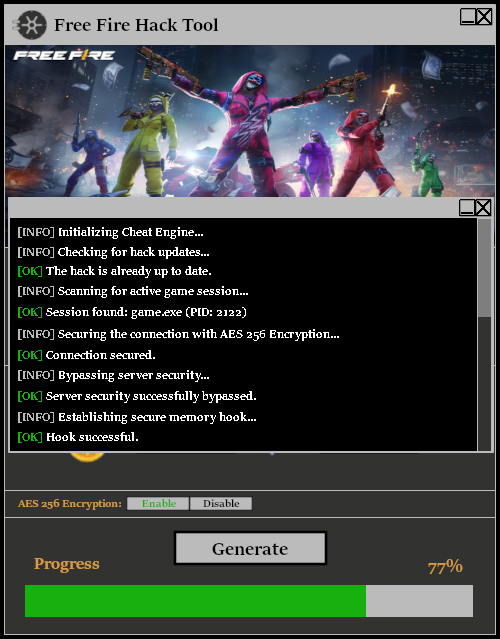Free Fire Hack Tool Console 1