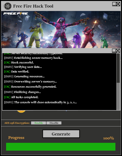 Free Fire Hack Tool Console 2