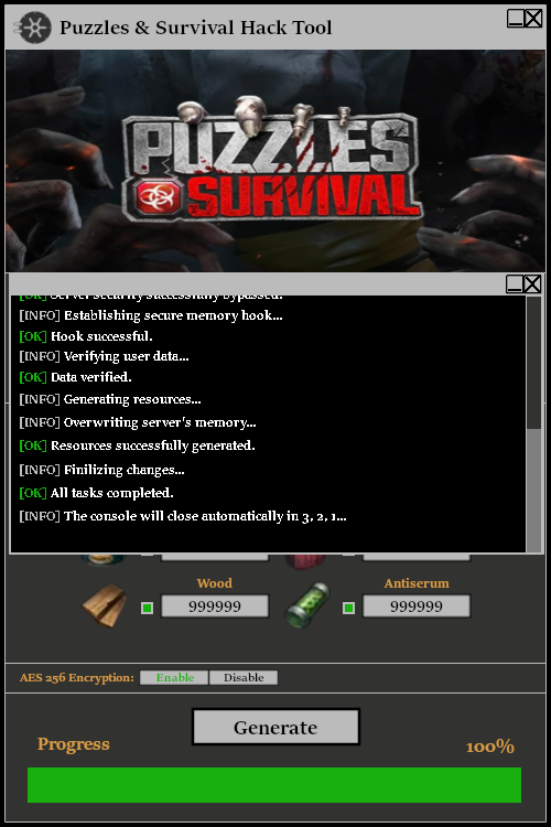 Puzzles & Survival Hack Tool Console 2
