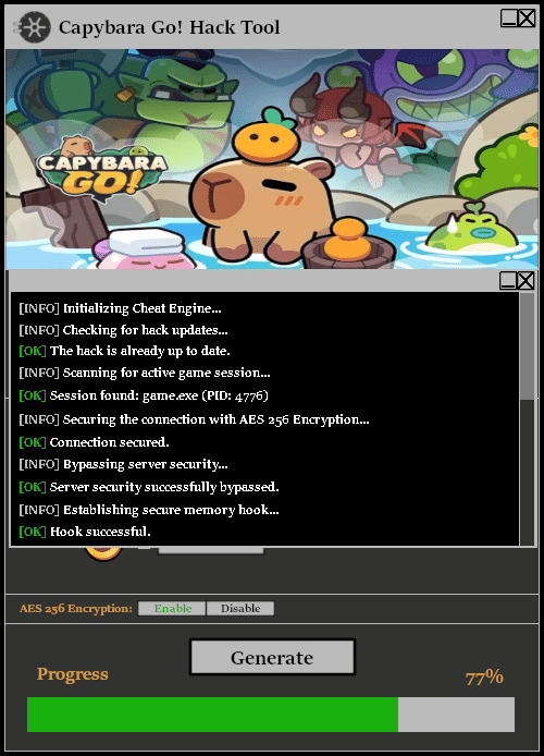 Capybara Go Hack Tool Console 1
