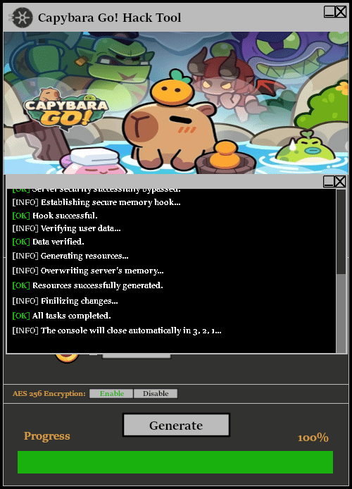 Capybara Go Hack Tool Console 2