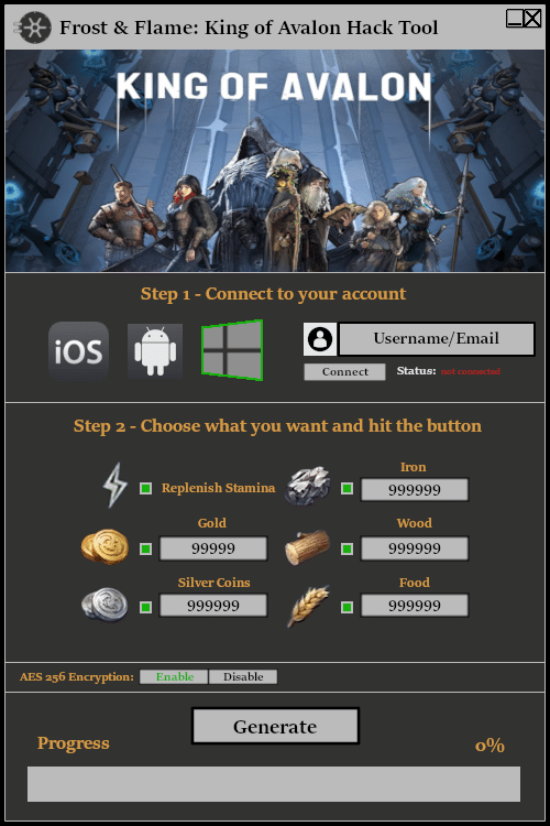 Frost & Flame King of Avalon Hack Tool Cheat Free Download