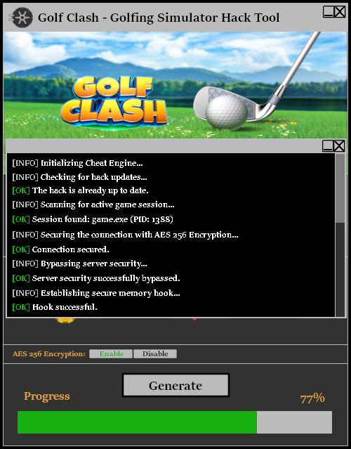 Golf Clash Golfing Simulator Hack Tool Console 1