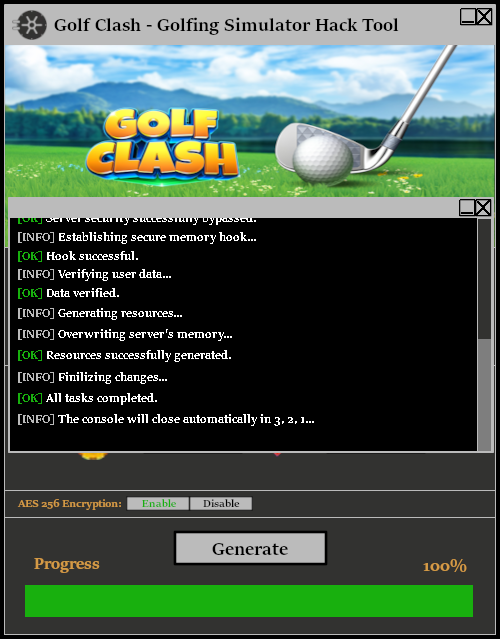 Golf Clash Golfing Simulator Hack Tool Console 2