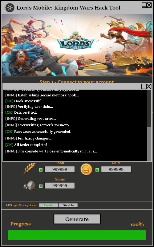 Lords Mobile Kingdom Wars Hack Tool Console 2