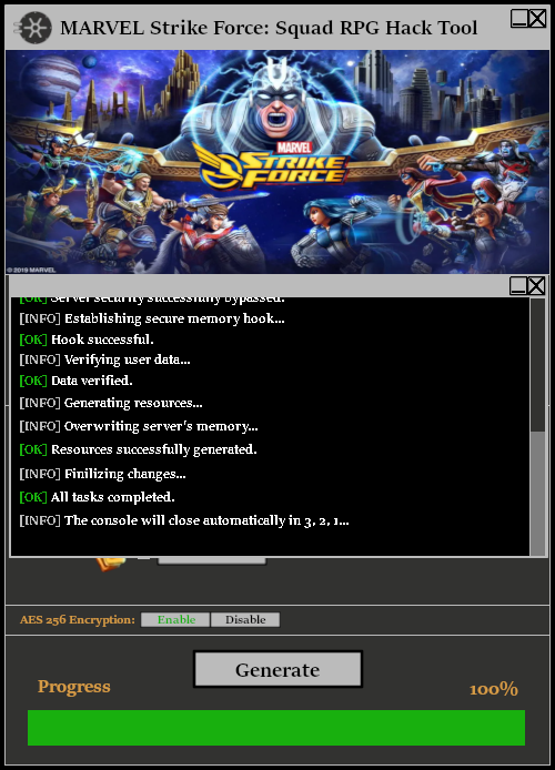 MARVEL Strike Force Squad RPG Hack Tool Console 2