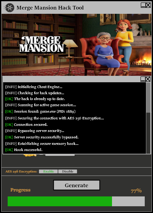 Merge Mansion Hack Tool Console 1