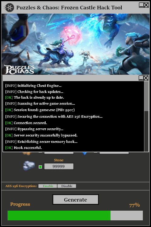 Puzzles & Chaos Frozen Castle Hack Tool Console 1