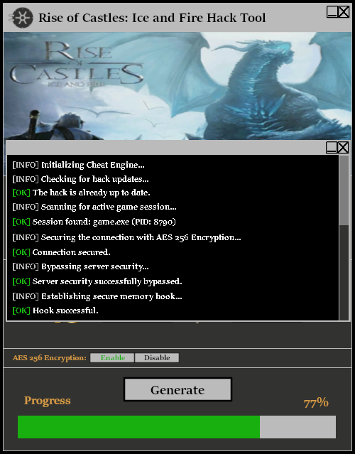 Rise of Castles: Ice and Fire Hack Tool Console 1
