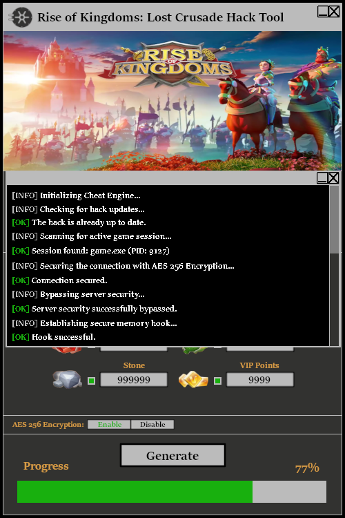 Rise of Kingdoms: Lost Crusade Hack Tool Console 1